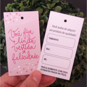 Etiqueta Tag 9x5 cm - R$ 109,00
